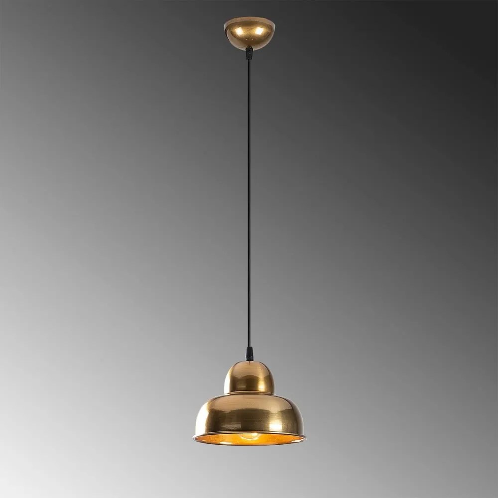 Závesné svietidlo v zlatej farbe s kovovým tienidlom ø 20 cm Berceste – Opviq lights