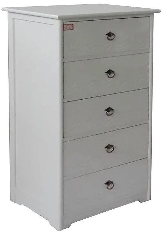 Komoda biela 5 zásuviek 12776