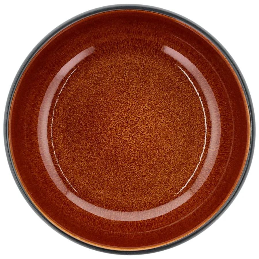 Čierno-oranžová misa z kameniny ø 18 cm – Bitz