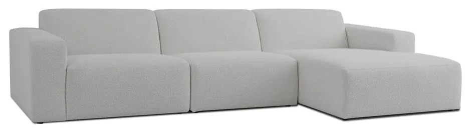 Biela rohová pohovka z textílie buklé (pravý roh) Roxy – Scandic