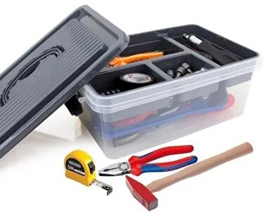 Organizér, úložný box 2v1, multifunkčný, sivý STORMAX - 9l, 35 x 23 x 17 cm
