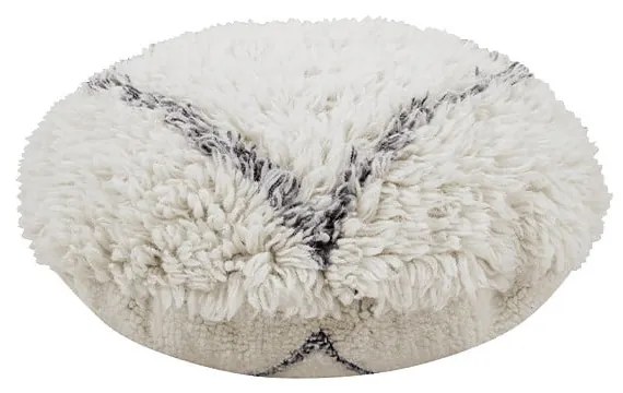 Biely vlnený taburet Berber Soul – Lorena Canals