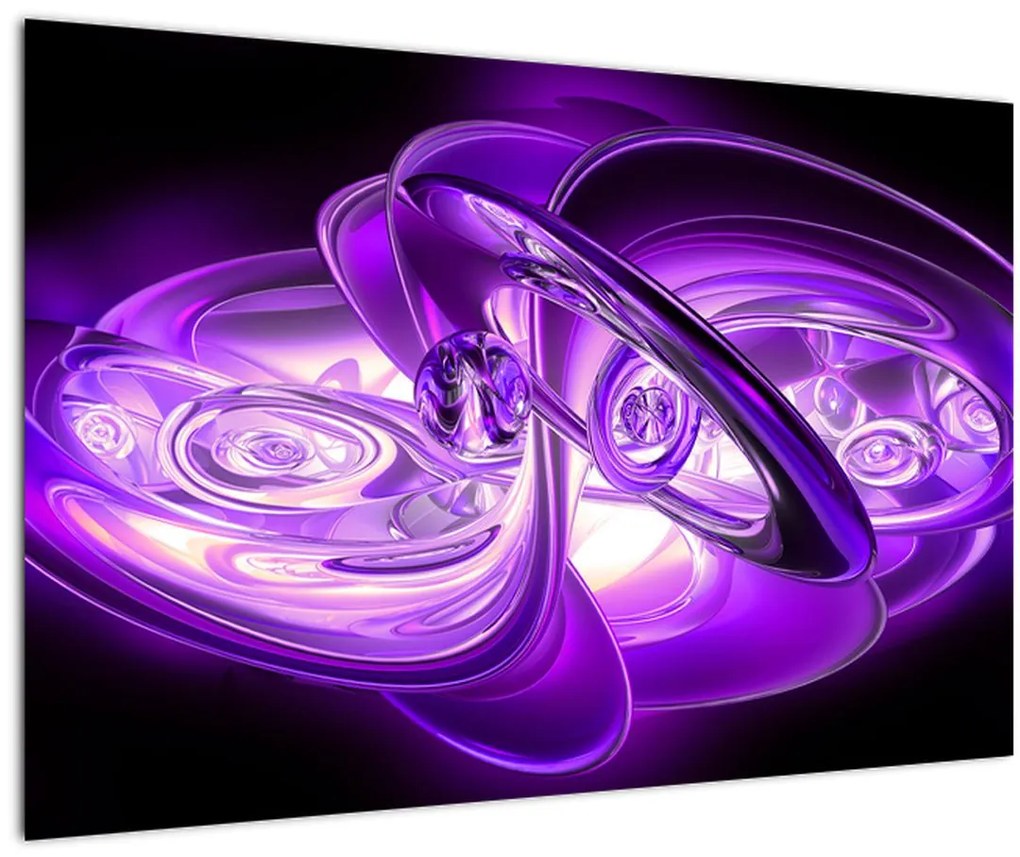 Obraz fialových fraktálov (90x60 cm)