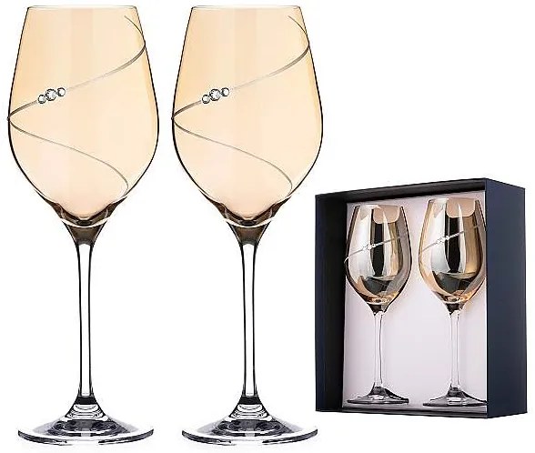 Diamante Silhouette Amber poháre na víno 360 ml, 2 ks