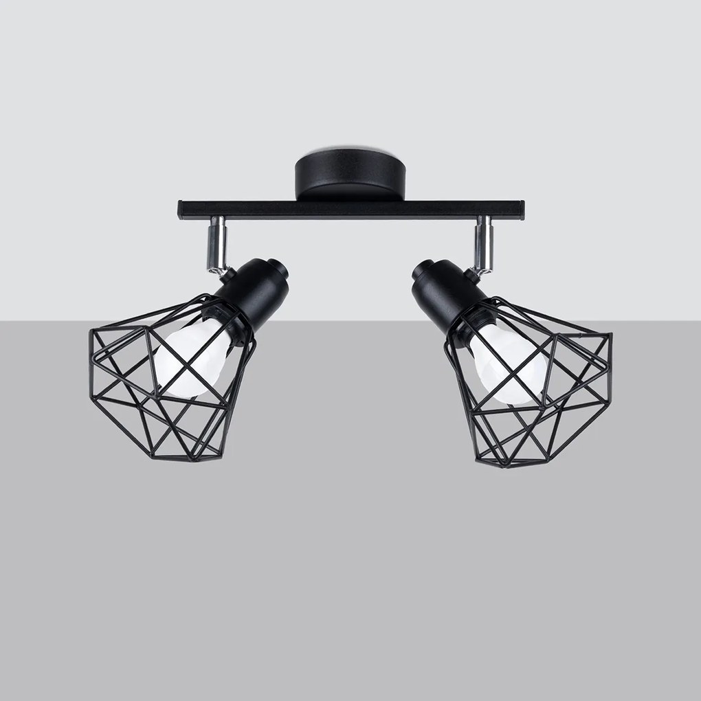 Bodové svietidlo Artemis, 2x čierne drôtené tienidlo, (môžnosť polohovania)