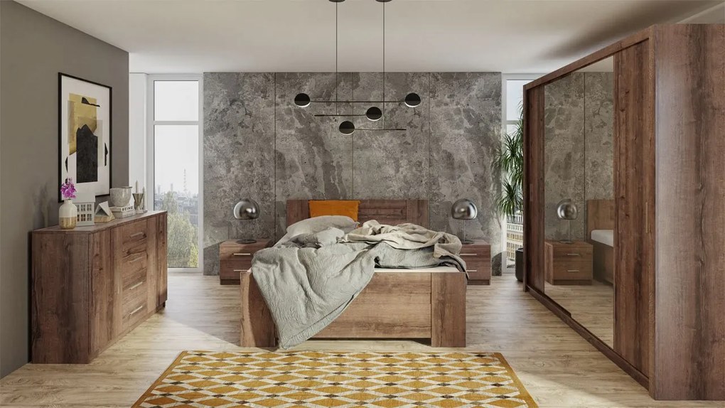 Spálňa Kler VIII, Farby: biela / biely + ekokoža soft 011 pik