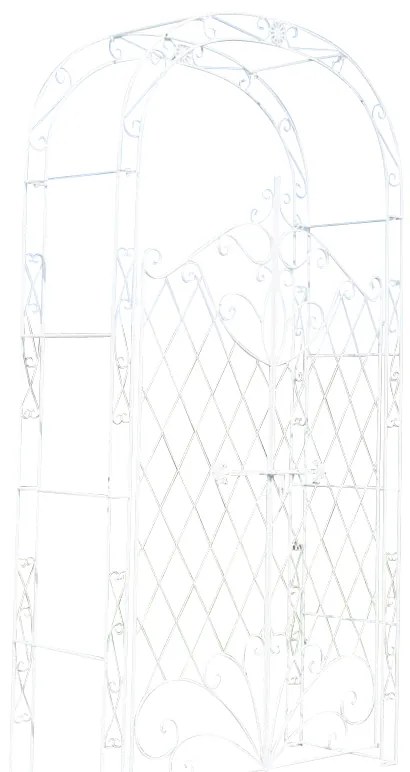 Oblúk na ruže Mel s bránkou - Biela