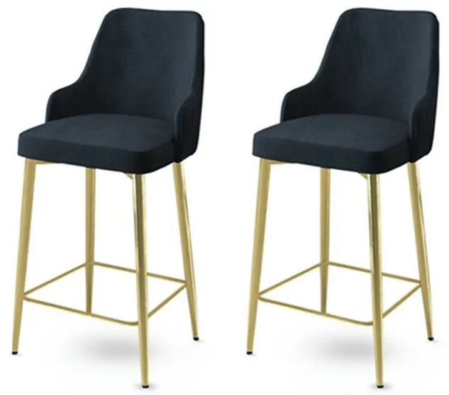 Sada barových stoličiek Enox Anthracite and Gold,2 ks