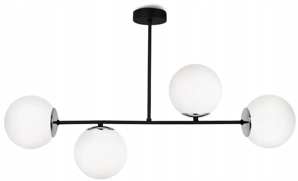 Stropné svietidlo Florence, 4x biele sklenené tienidlo, (výber zo 4 farieb uchytenia)