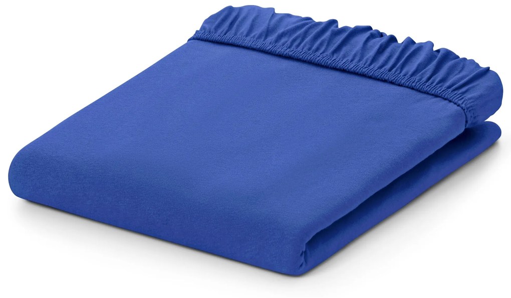 Džersejové napínacie prestieradlo, modré, štandardná veľkosť