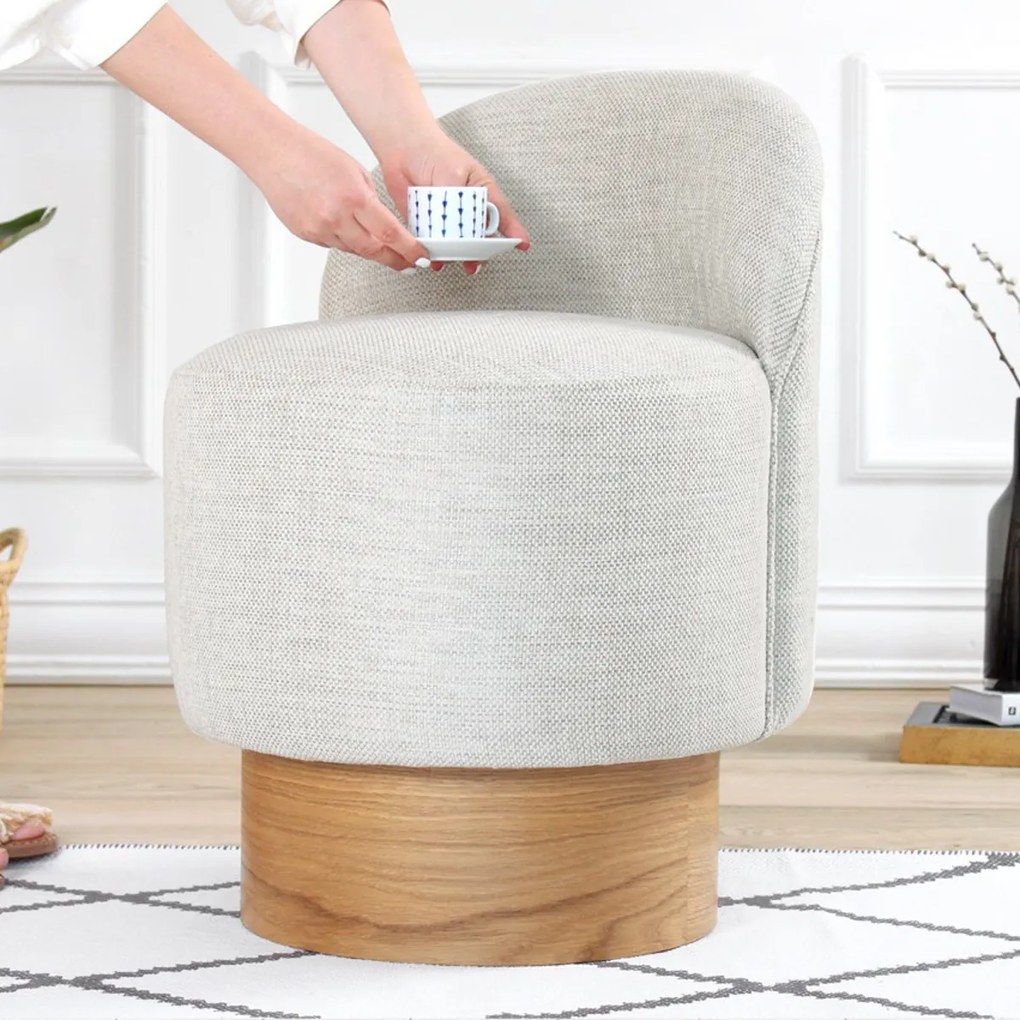 Taburet Barren Puf Light Grey