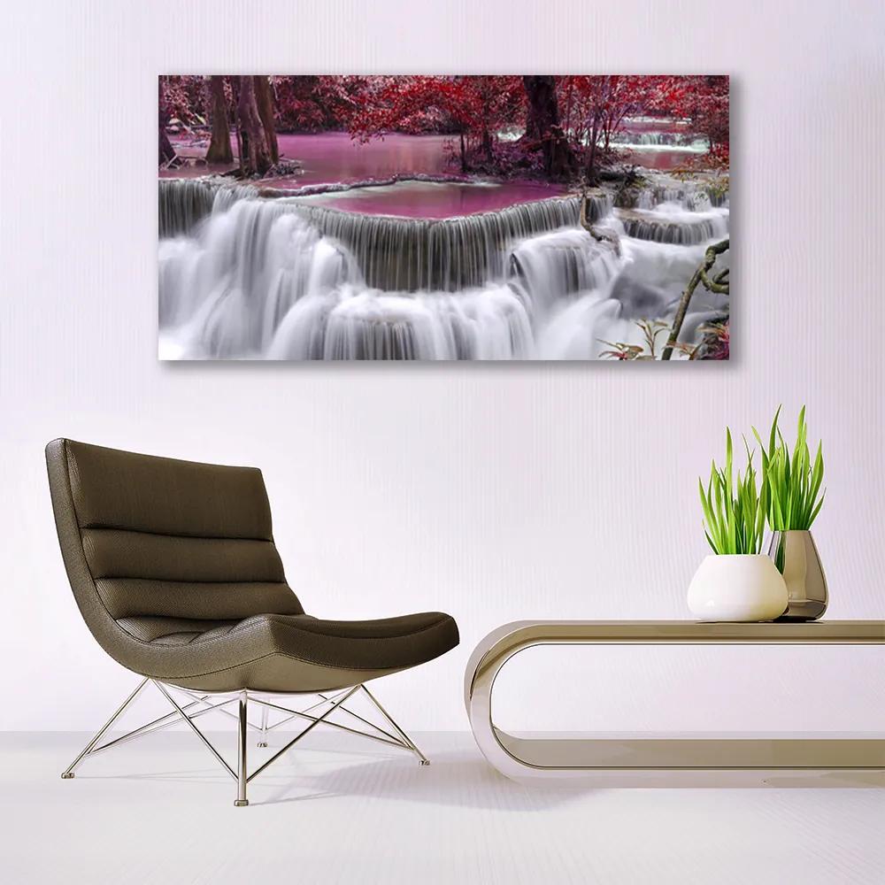 Obraz na akrylátovom skle Vodopád góry príroda 120x60 cm