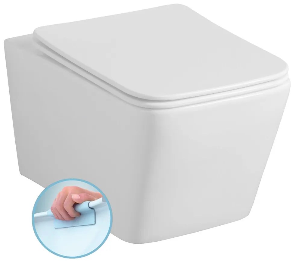 Sapho Sapho, PORTO závesná WC misa, Rimless, 36x52 cm, biela