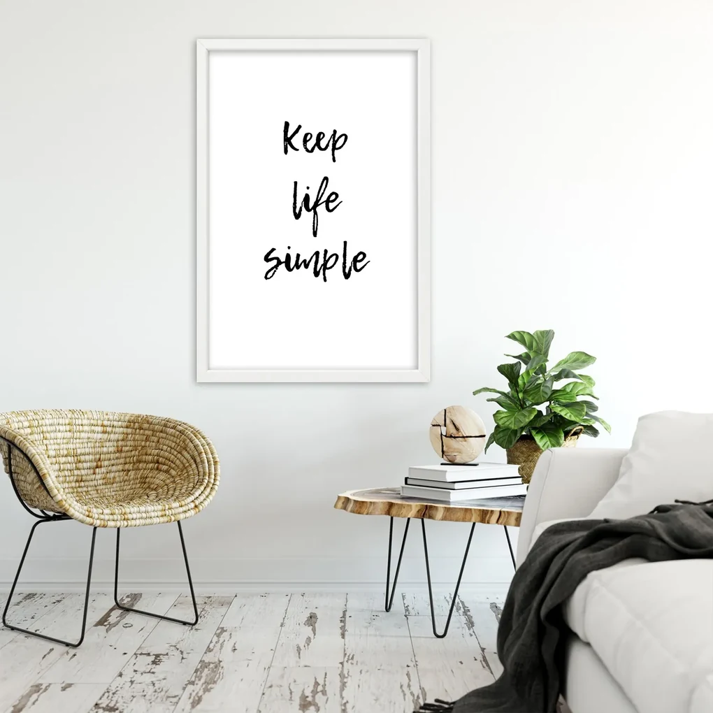 Gario Plagát Keep your life simple Farba rámu: Hnedá, Rozmery: 60 x 90 cm