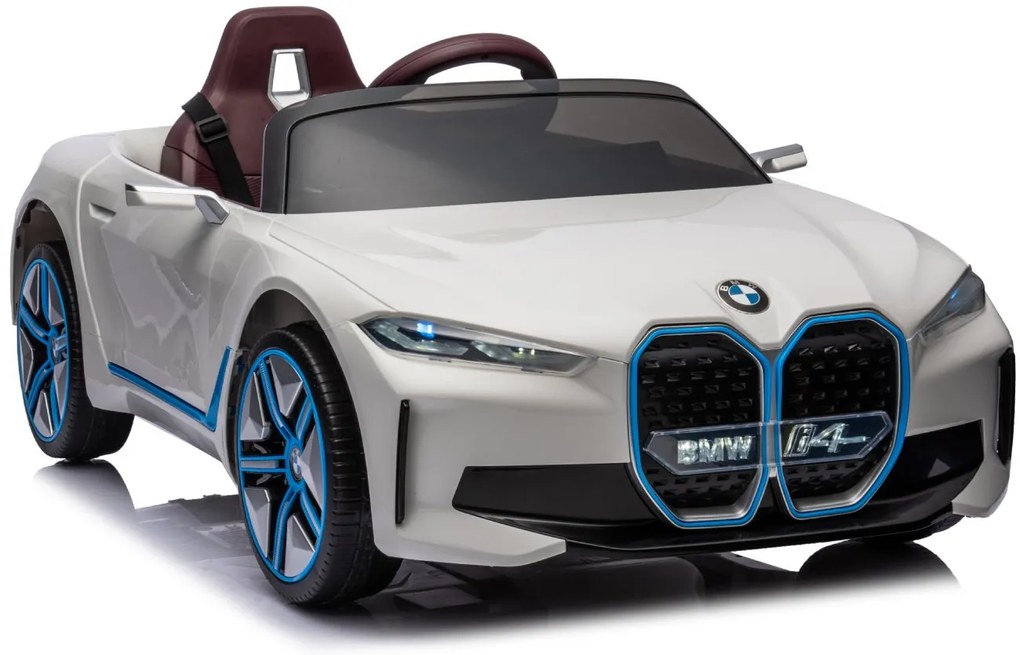 Detské elektrické autíčko s diaľkovým ovládaním BestBerg BBCC-20W - BMW i4 / od 3 rokov / nosnosť 30 kg / biela