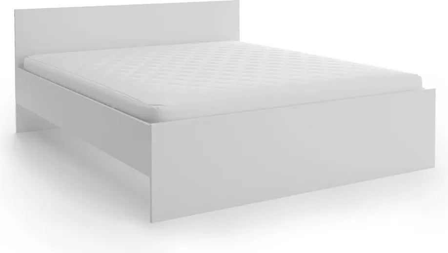 Posteľ ELISA 140 x 200 cm, biela Rošt: S lamelovým roštom, Matrac: Matrac Deluxe 10 cm