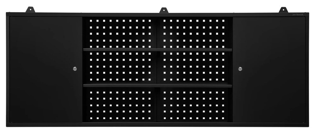 Skriňa na náradie LEO, 1600 x 600 x 200 mm, All Black: čierna