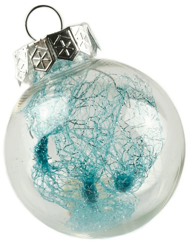 DECOLED Súprava ozdôb, d. 6 cm, tyrkysová