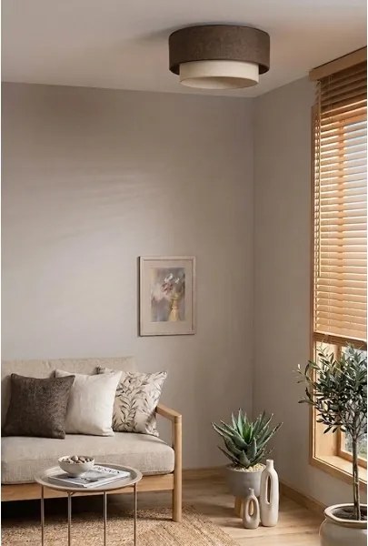 BRILAGI - LED stropné svietidlo BOHO ECO 1xE27/10W/230V pr. 40 cm hnedá/krémová