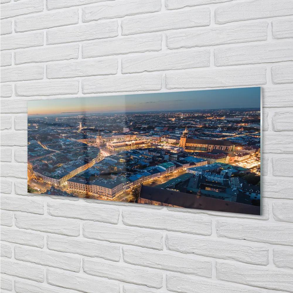 Obraz na akrylátovom skle Krakov nočné panorama 120x60 cm
