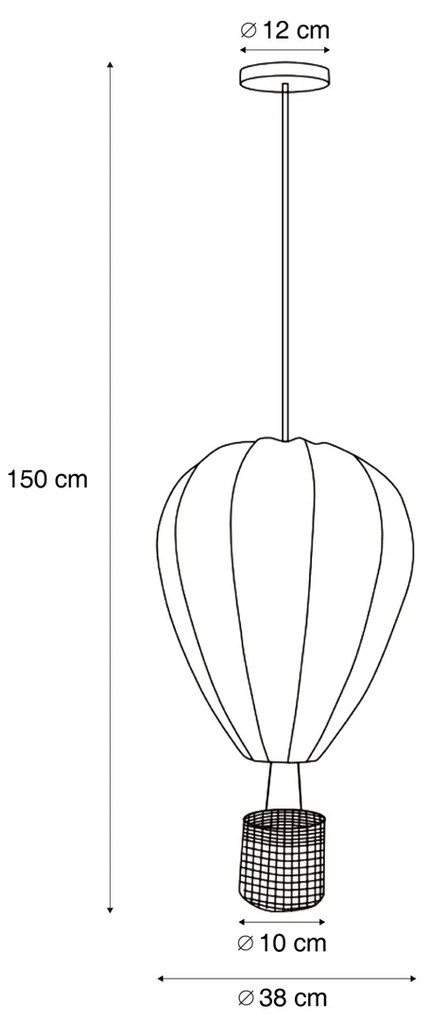 Detská závesná lampa Modrý balón - Air Balloon