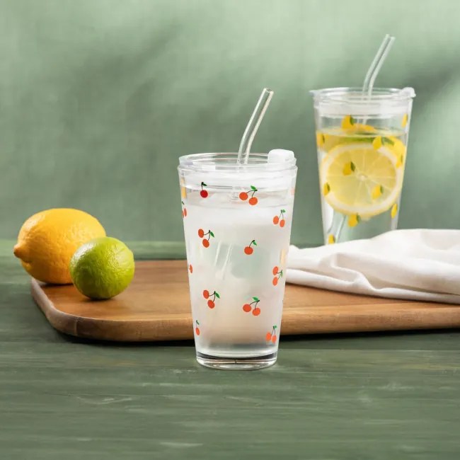 Pohár EMBO SUMMER so slamkou 745898 400 ml
