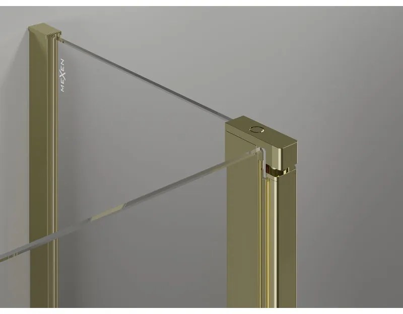 Mexen, Mexen Mist Duo výklopný sprchový kút 100 x 85 cm, transparentný, zlatý - 8A4-100-085-50-00
