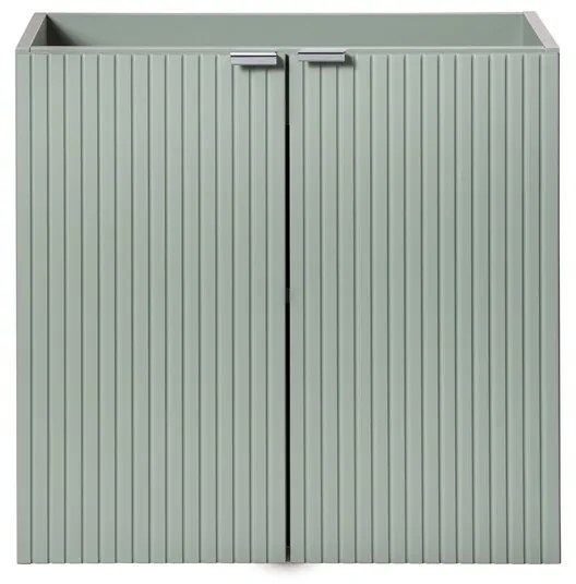 Závesná skrinka Line Reed Green Beyond s doskou a umývadlom 60 cm zelená