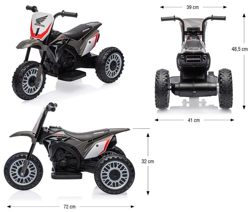 Elektrický motocykel BABY MIX Honda CRF 450R šedý