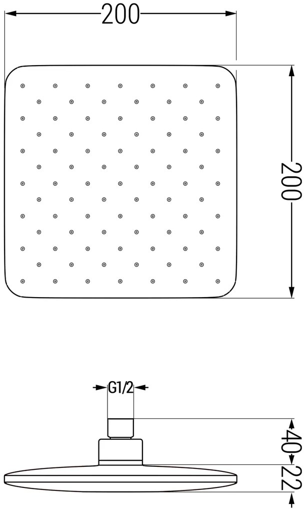 Mexen Uno, podomietkový sprchový set DR62, čierna, 71435DR62-70