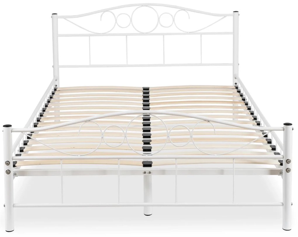 Kovová posteľ 120 cm Granjeros (biela) (s roštom). Akcia -20%. Vlastná spoľahlivá doprava až k Vám domov. 1119128