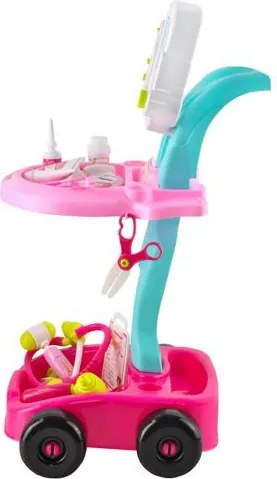 ISO Trade Detský lekársky vozík 18 prvkov – vzdelávacia sada so zvukom a svetlom, prenosný