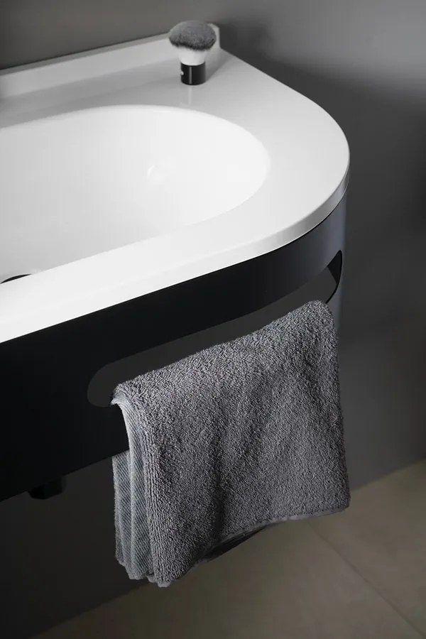 Sapho Sapho, PULSE konzola s držiakom uterákov, ľavá, čierna mat, BM752-CL