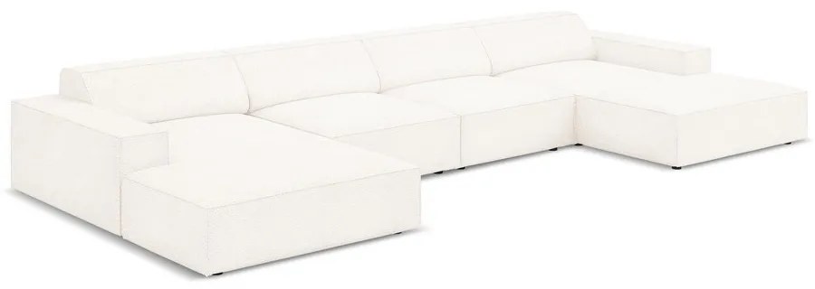 Béžová rohová pohovka z textílie bouclé (do "U") Jodie – Micadoni Home