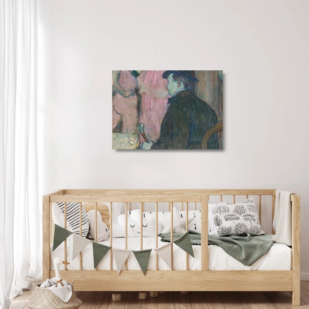 Sklenený obraz - Henri de Toulouse-Lautrec, Maxime Dethomas, reprodukcia (70x50 cm)