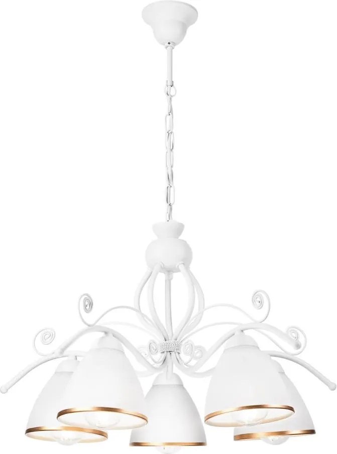 Luster na reťazi RETRO II 5xE27/60W/230V biela