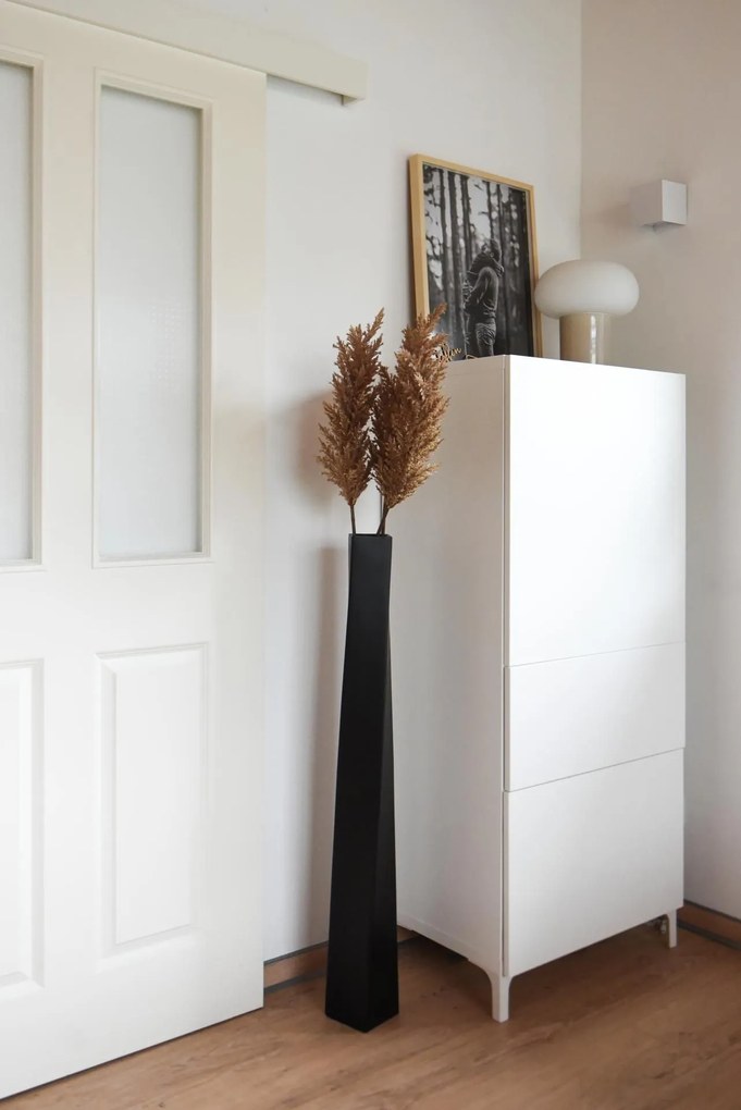 Vysoká váza HYDRON, sklolaminát, výška 100 cm, čierny mat