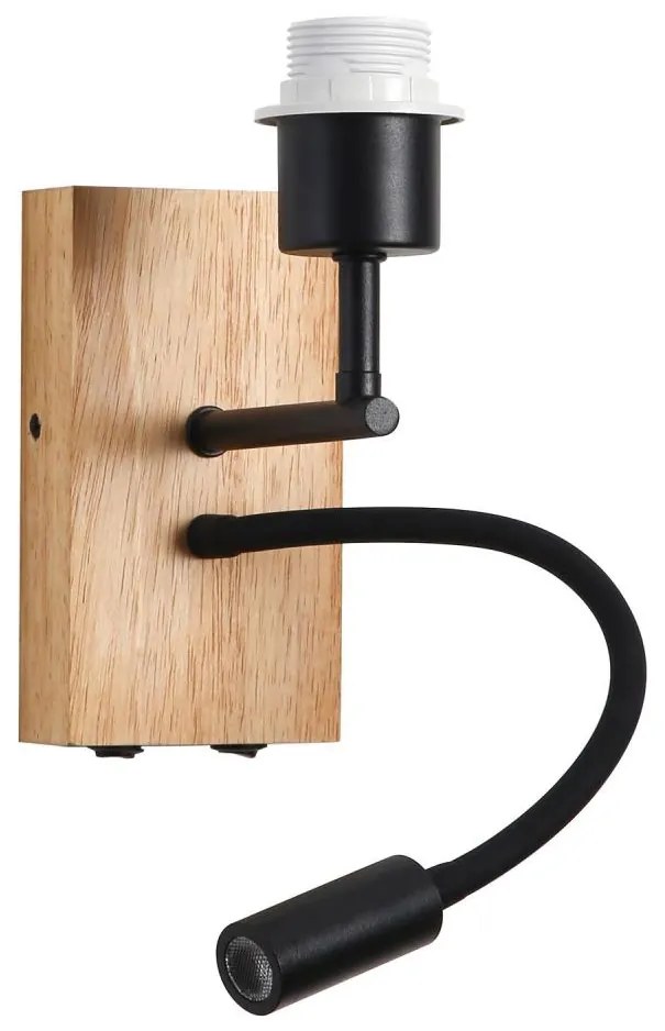 Brilagi - LED Flexibilná nástenná lampa NUBILA WOOD 1xE27/25W/230V + LED/3W dub/čierna