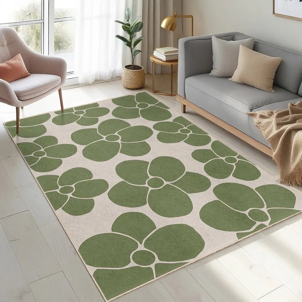 Zelený prateľný koberec 80x150 cm Green Meadow – Mila Home