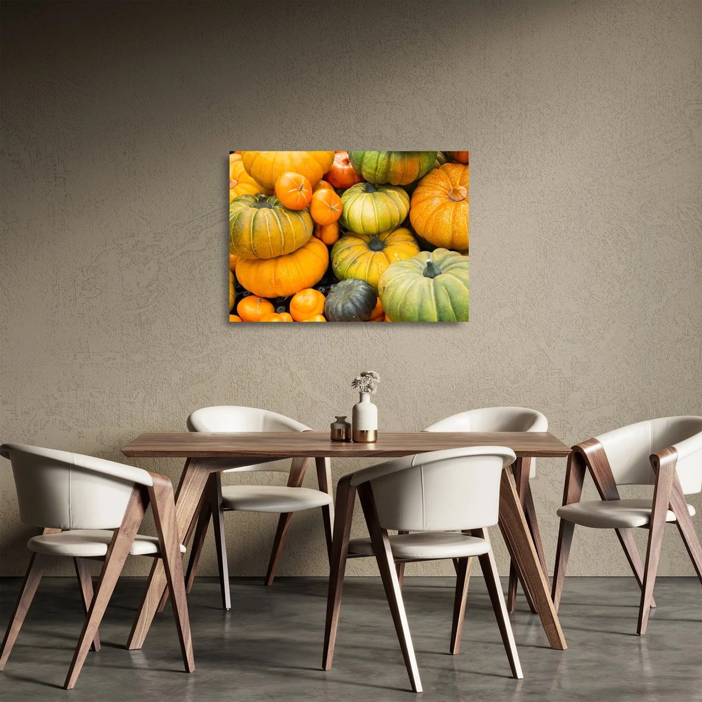 Sklenený obraz - Jesenná tekvica (70x50 cm)
