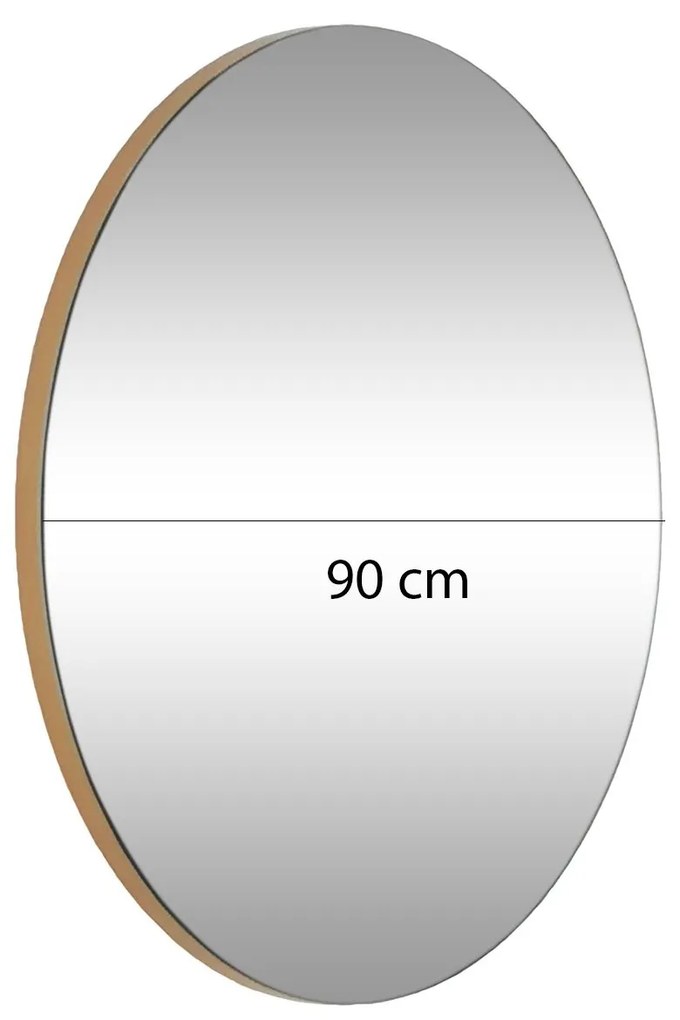 Okrúhle nástenné zrkadlo Zlaté 90 cm zlaté