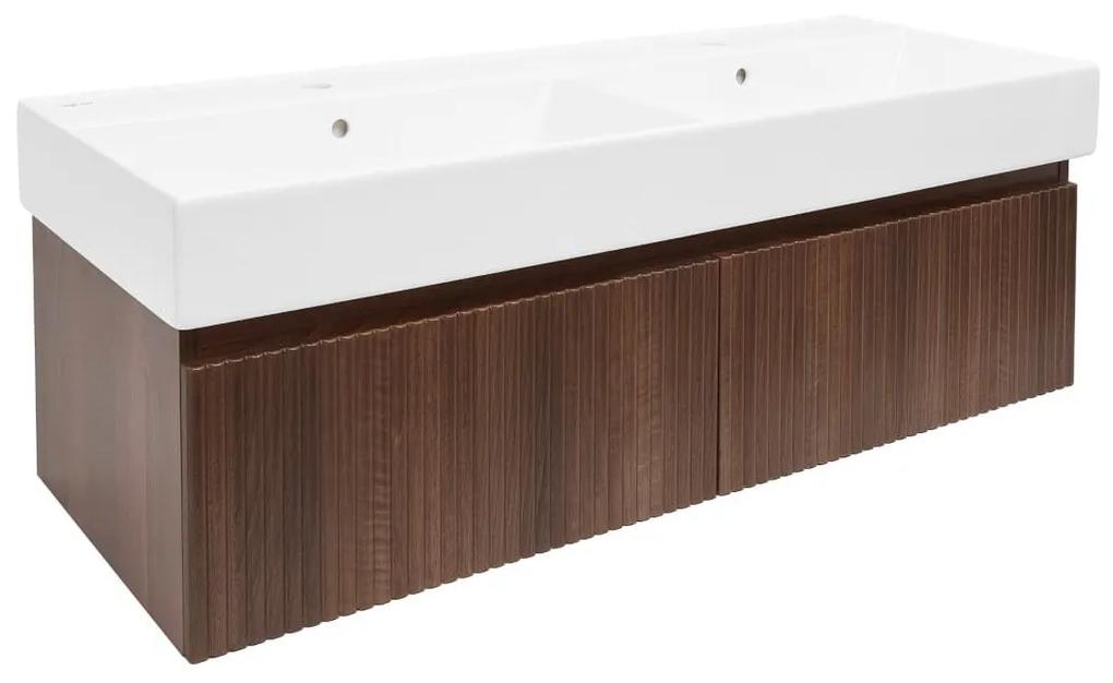 Kúpeľňová skrinka s umývadlom SAT Evolution 118x30x44,8 cm matný orech SATEVO120NAU2