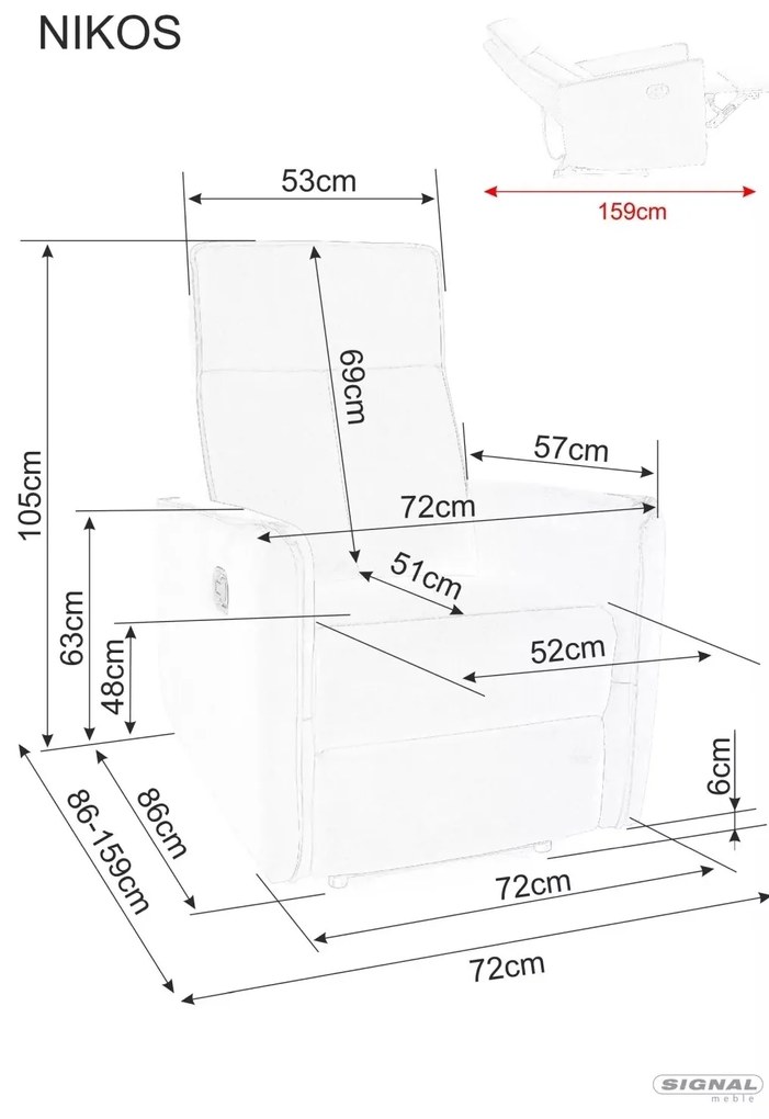 Polohovací křeslo NIKOS Brego světle béžové