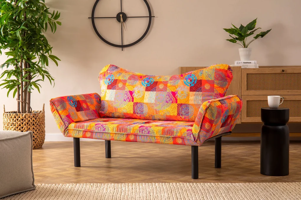 Rozkladacia pohovka dvojsed Chatty (patchwork). Vlastná spoľahlivá doprava až k Vám domov. 1062611