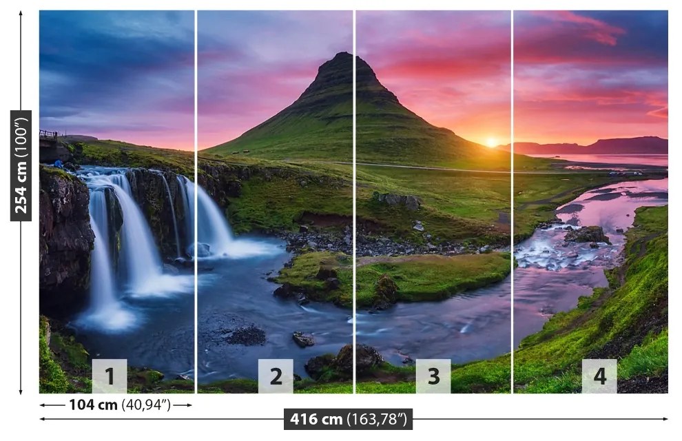 Fototapeta Vliesová Sopka kirkjufell 250x104 cm