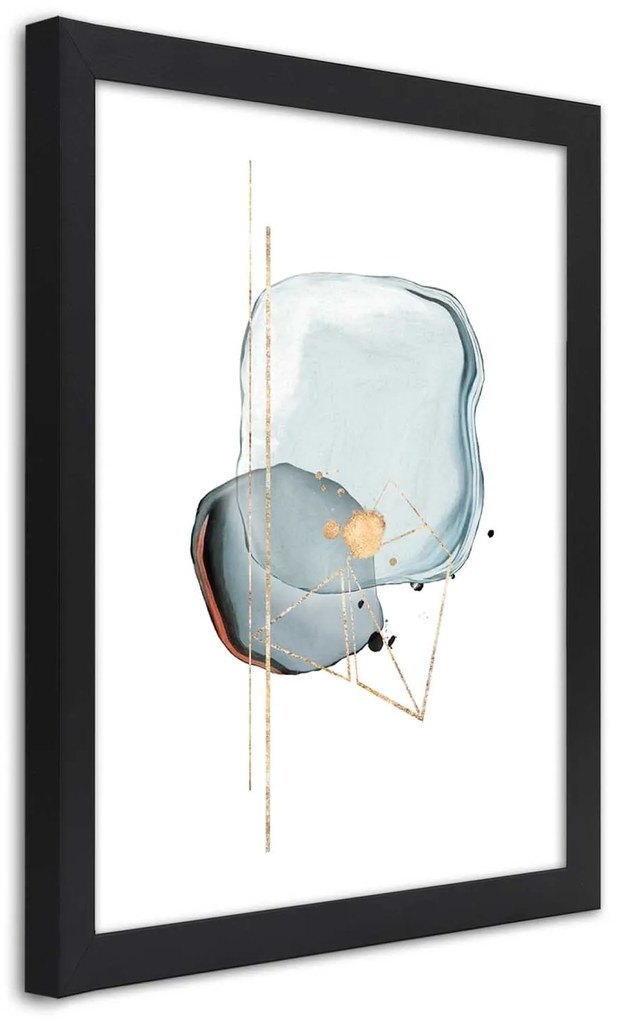 Gario Plagát Sivé tvary a línie abstraktné Farba rámu: Bez rámu, Rozmery: 30 x 45 cm