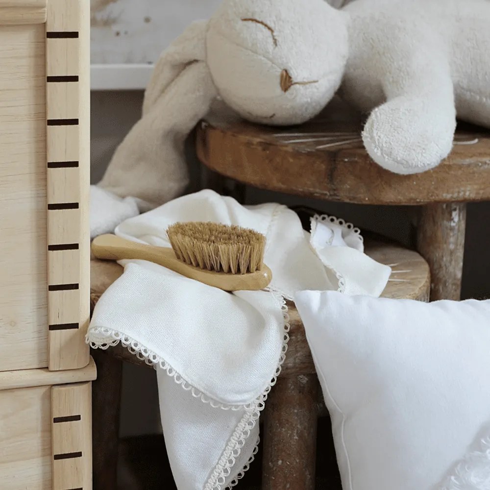 Bambusová plienka s čipkou vanilka 43x43cm