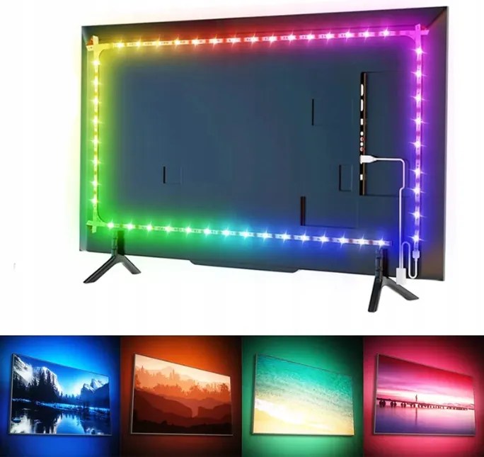 BERGE Digitálny pásik LED - RGB - IP20 - 5m - dúhový efekt