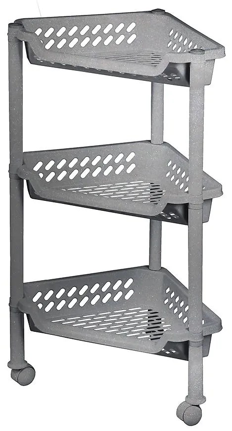 Rohový s kolieskam 3 - poličkový regál