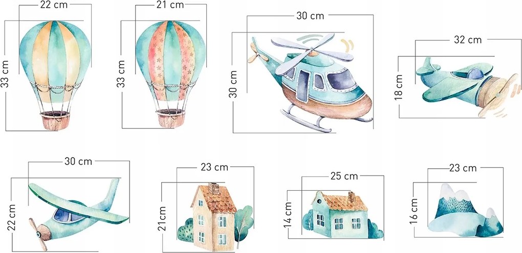domtextilu.sk Originálna nálepka na stenu pre chlapca s lietajúcimi strojmi XL 42051